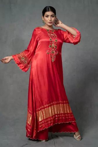 Multicolor Hand Embroidered Kurta Set