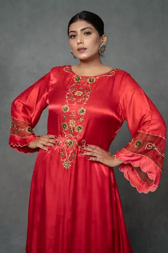 Multicolor Hand Embroidered Kurta Set