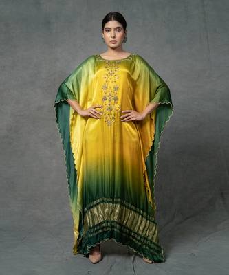 single piece hand embroidered kaftan set 1