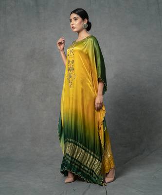 single piece hand embroidered kaftan set 2