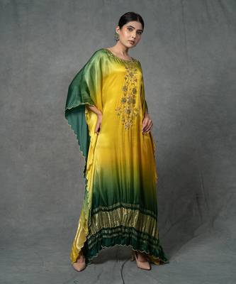 single piece hand embroidered kaftan set 3