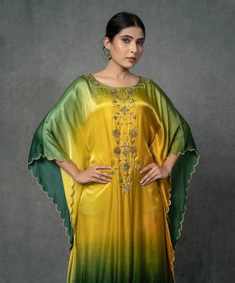 single piece hand embroidered kaftan set 4