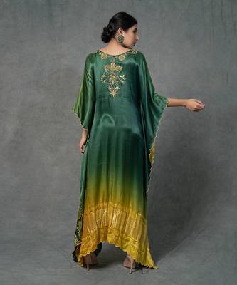 single piece hand embroidered kaftan set 5