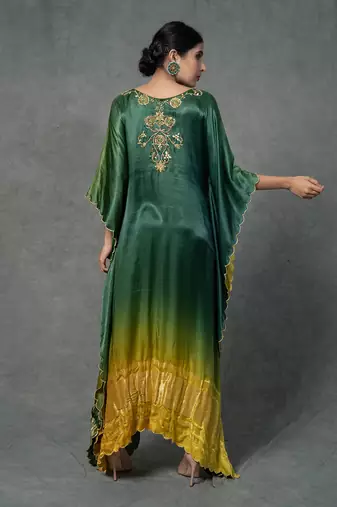 single piece hand embroidered kaftan set