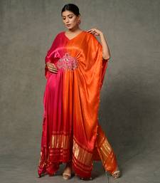 Multicolor Single Piece Hand Embroidered Kaftan Set