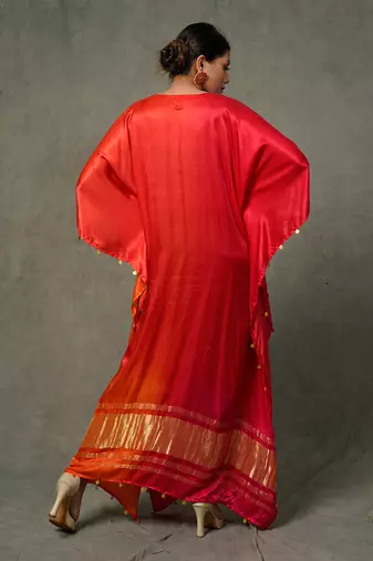 Multicolor Single Piece Hand Embroidered Kaftan Set