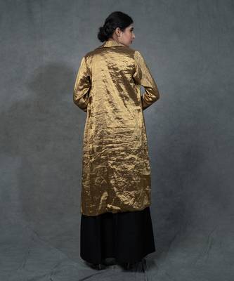 Golden Hand Embroidered Trenchcoat Gown Belt Set 4