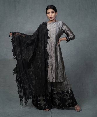 Silver Applique Work Sharara Set 2