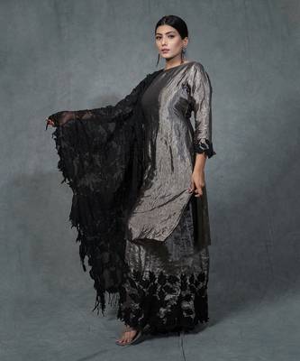 Silver Applique Work Sharara Set 3