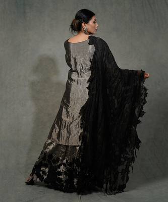 Silver Applique Work Sharara Set 6