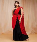 CANDY RED REDY TO WEAR SAREE