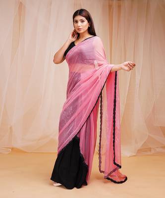 ROSE PINK READY TO WEAR SAREE 2
