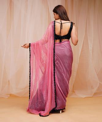 ROSE PINK READY TO WEAR SAREE 4
