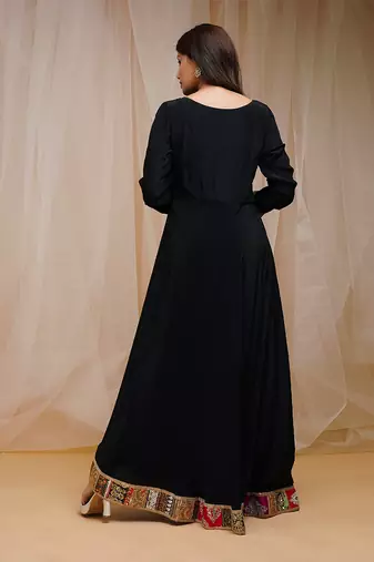 jet black anarkali