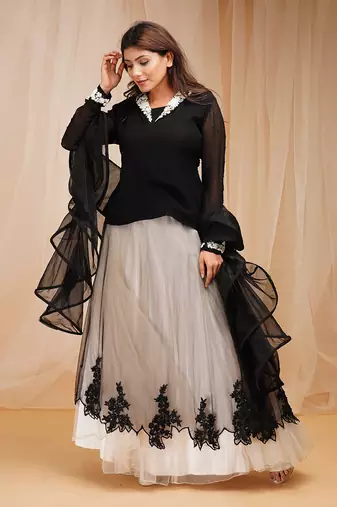 JET BLACK SKIRT SET