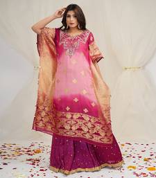 SHADING OF CARNATION AND MAGENTA PINK KAFTAAN