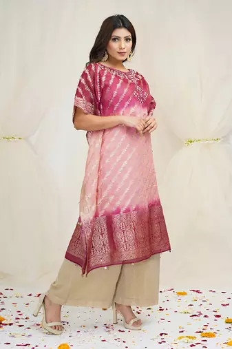 SHADING OF LEMONADE PINK AND MAGENTA PINKKAFTAAN