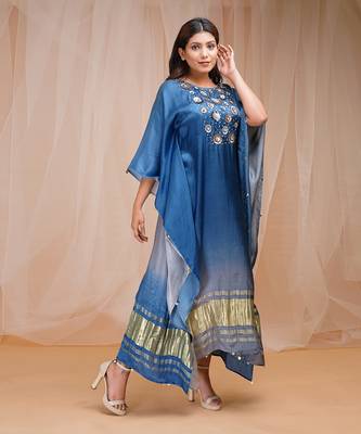 4D DYEING OF SAPPHIRE BLUE AND CORNFLOWER BLUEKAFTAAN 1