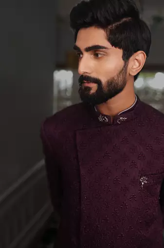 Purple Oshya Bandhgala
