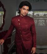 Red Wine Rish Bandhgala Suit