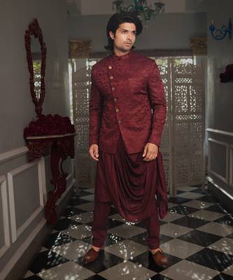 Red Wine Rish Indowestern Set 1