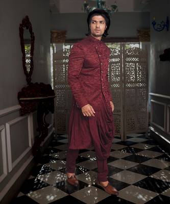 Red Wine Rish Indowestern Set 2