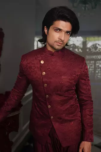 Red Wine Rish Indowestern Set