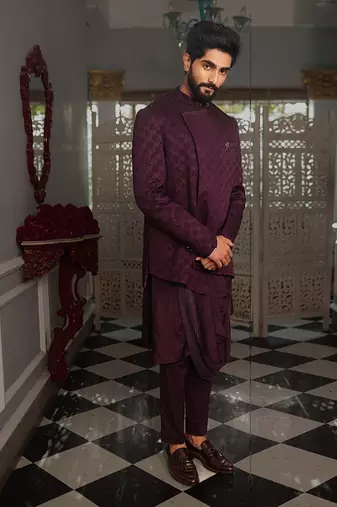 Purple Oshya Indowestern