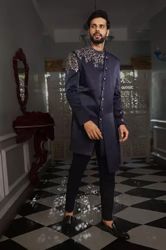 Blue Valmi Indowestern Set