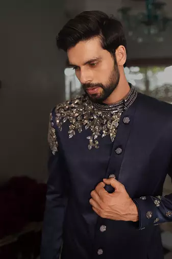Blue Valmi Indowestern Set