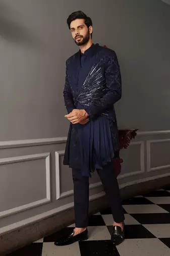 Blue Jataya Indowestern Set