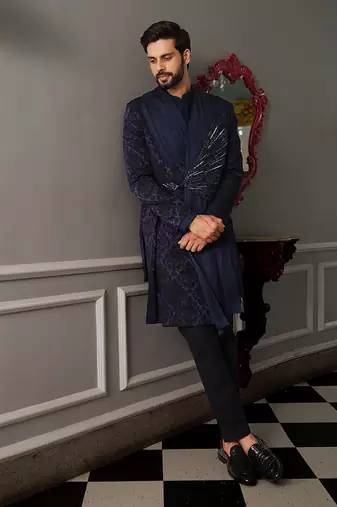 Blue Jataya Indowestern Set