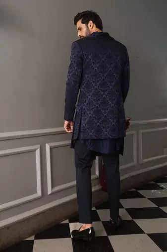 Blue Jataya Indowestern Set