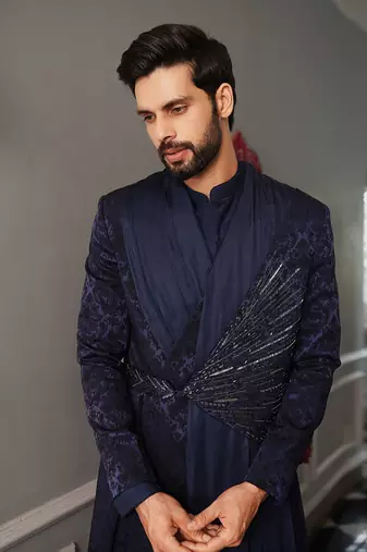 Blue Jataya Indowestern Set