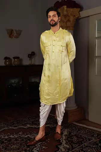 Yellow Dhaya Kurta Set