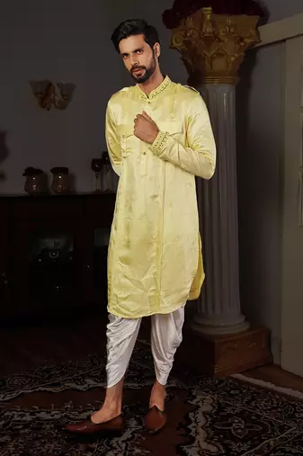 Yellow Dhaya Kurta Set