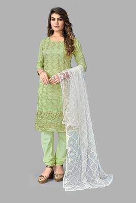 French Crepe Embroidery Unstitched Dress Material 1
