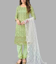 French Crepe Embroidery Unstitched Dress Material
