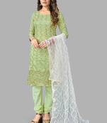 French Crepe Embroidery Unstitched Dress Material
