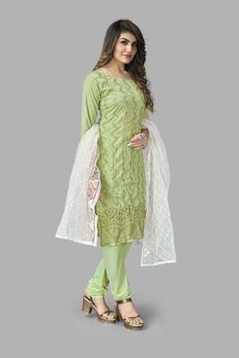 French Crepe Embroidery Unstitched Dress Material 4