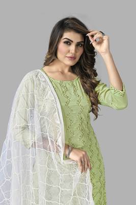French Crepe Embroidery Unstitched Dress Material 5
