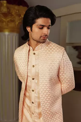 Peach Seri Kurta Set