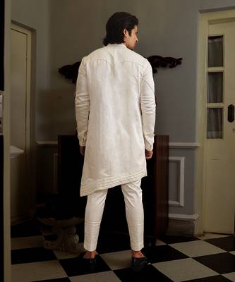 White Dhwaja Kurta Set 3