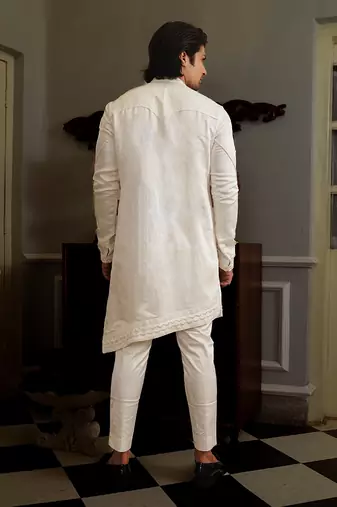 White Dhwaja Kurta Set