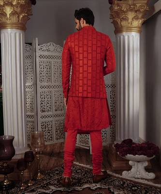 Red Dara Kurta Set 4