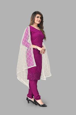 French Crepe Embroidery Unstitched Dress Material 3