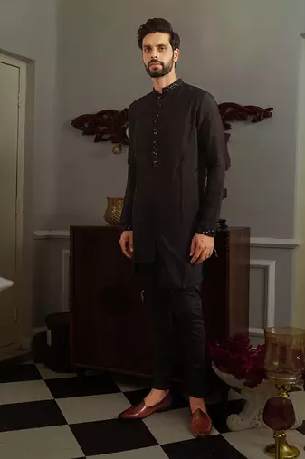 Black Rave Kurta Set