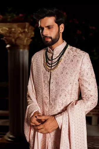 Pink Kush Sherwani Set