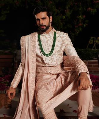 Rose Gold Rama Sherwani Set 8