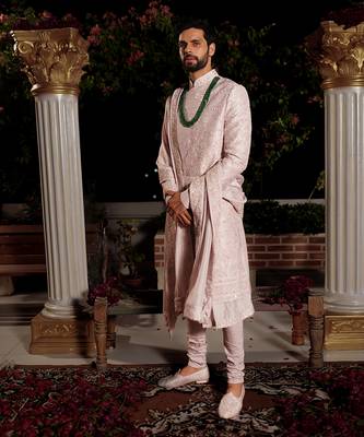 Lavender Bharata Sherwani Set 4